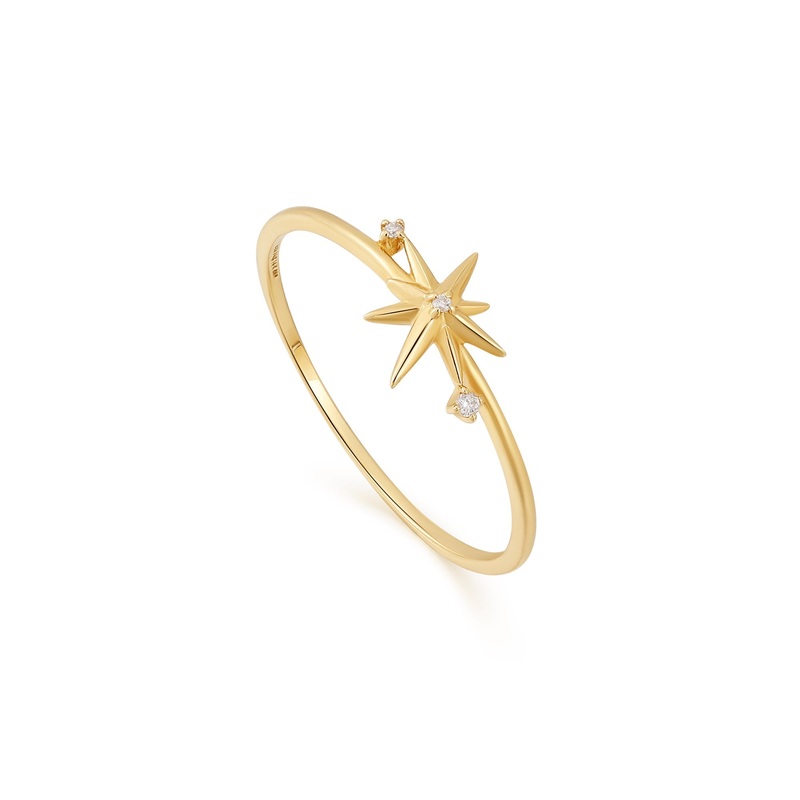 Ania Haie’s Luxurious 14kt Gold Star Diamond Statement Ring