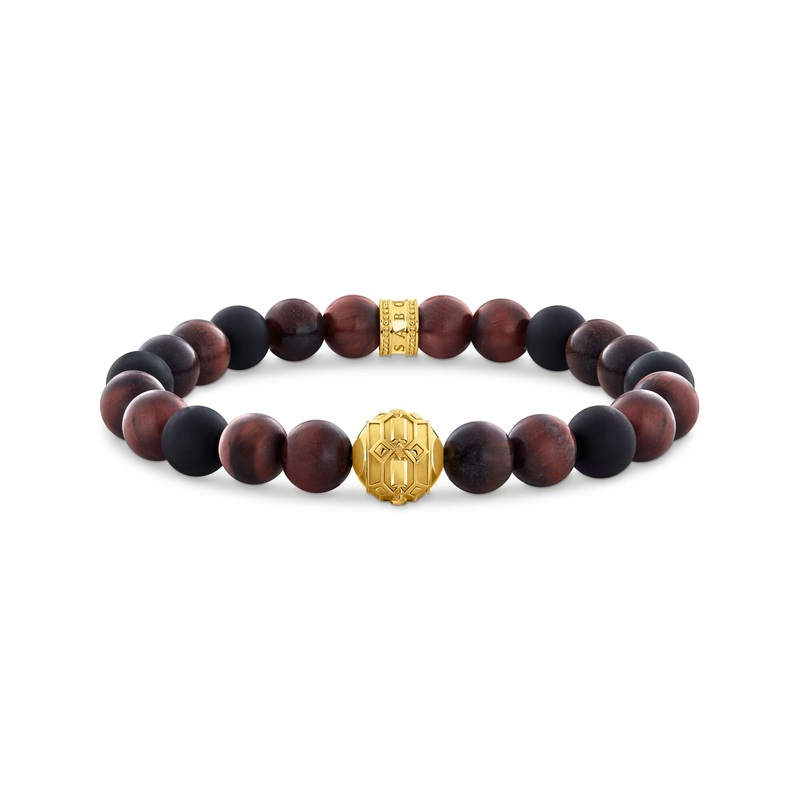 THOMAS SABO Obsidian and Red Tiger’s Eye Bead Bracelet