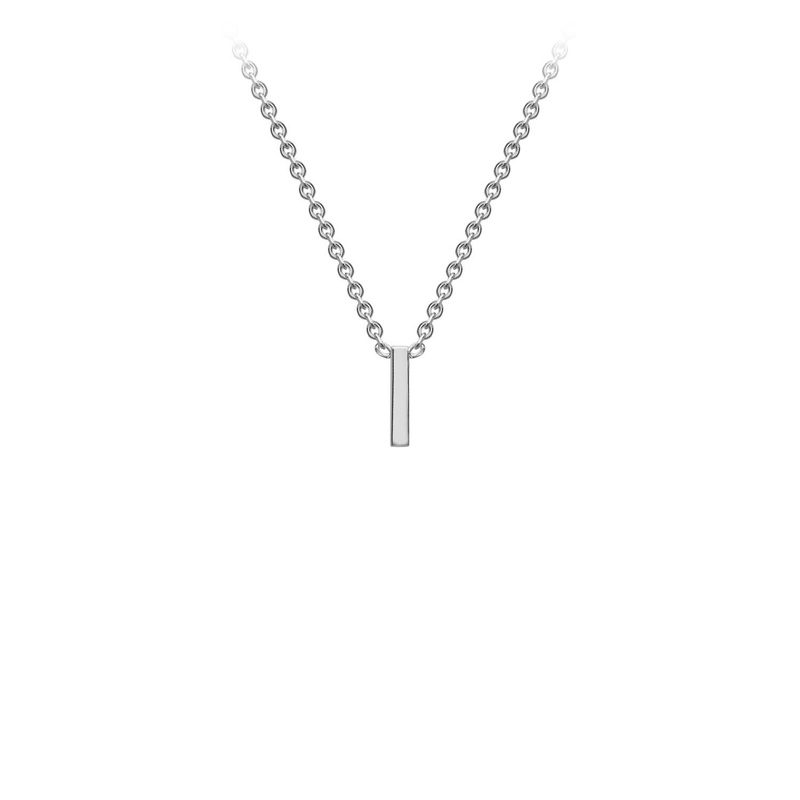 9K White Gold ‘I’ Initial Adjustable Letter Necklace 38/43cm