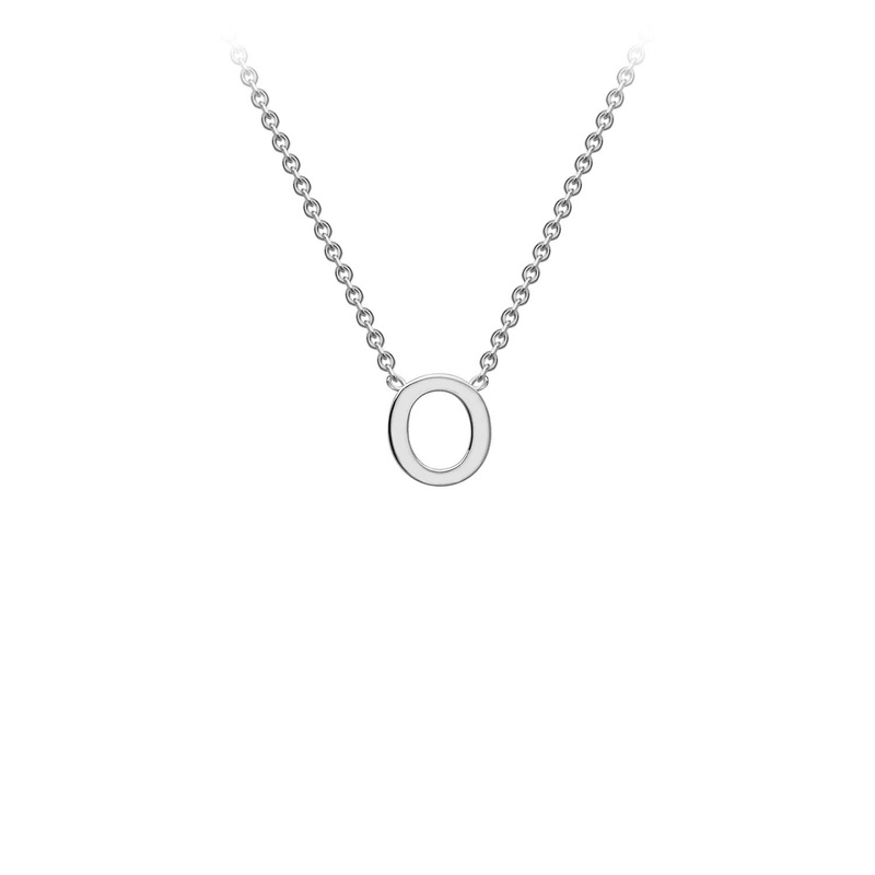 9K White Gold ‘O’ Initial Adjustable Letter Necklace 38/43cm