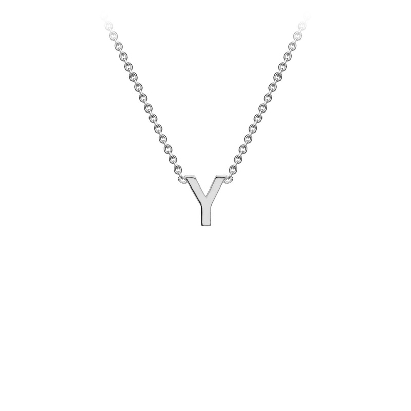 9K White Gold ‘Y’ Initial Adjustable Letter Necklace 38/43cm
