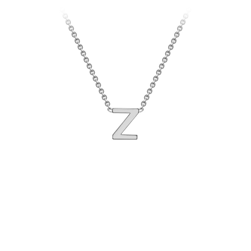 9K White Gold ‘Z’ Initial Adjustable Letter Necklace 38/43cm