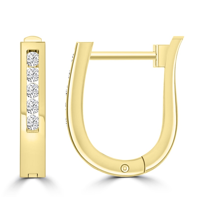 Diamond Huggie Earrings with 0.10ct Diamonds in 9K Yellow Gold – RJO9YHUG10GH