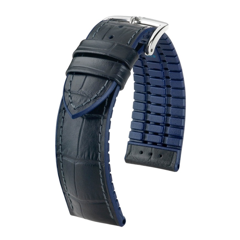 Hirsch Andy Black Alligator-Embossed Calfskin Watch Band