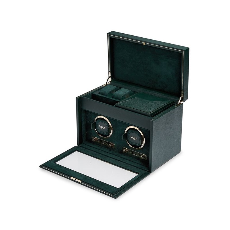 Wolf British Racing Green Double Watch Winder