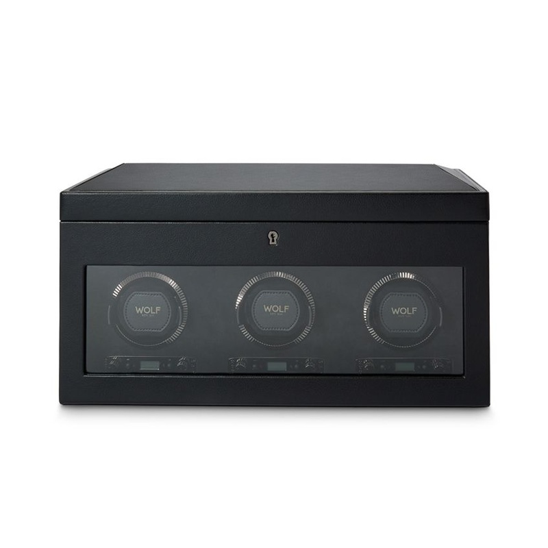 Wolf British Racing Triple Watch Winder with Storage
