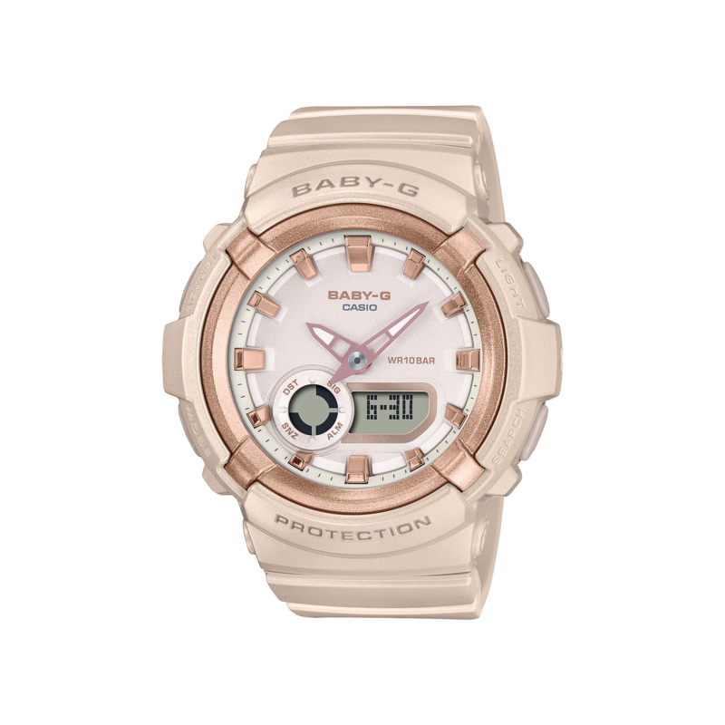 BABY-G DUO Metallic Accents Rose Gold Resin Band Watch BGA280BA-4A