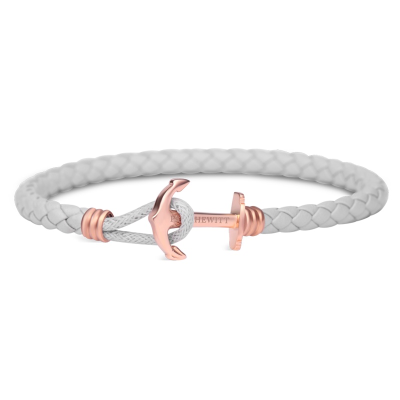 Paul Hewitt Phrep Lite Leather Rose Gold / Grey Bracelet – XS