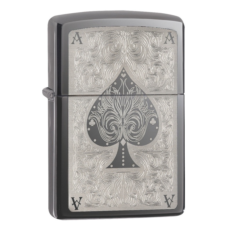 Zippo 28323 Lucky Ace Black Ice Lighter