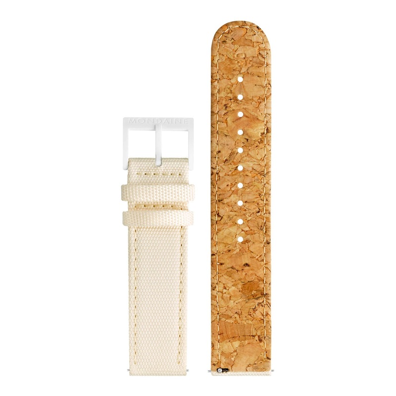 Mondaine Beige Canvas 20mm Watch Band FT3120.12A