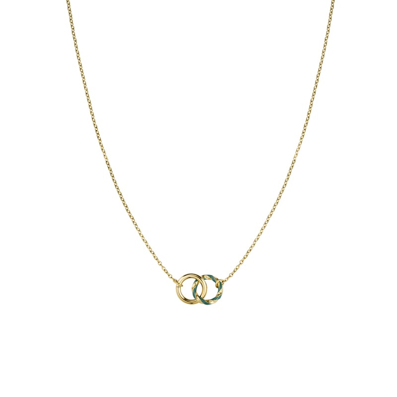 Rosefield Emerald Duo Gold Necklace JNEDG-J714