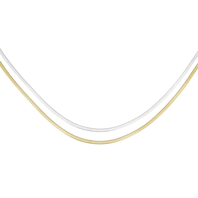 Rosefield Snake  Duotone  Necklace JNSCD-J676