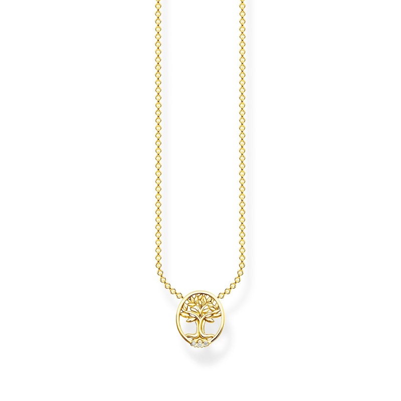 Thomas Sabo Necklace Tree of Love white stones gold