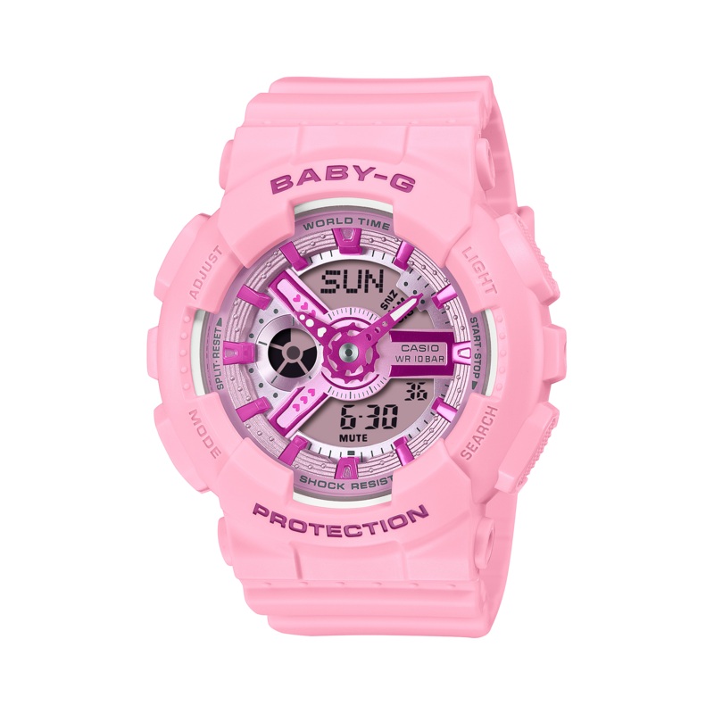Baby-G 100M Pink Dial Resin Band Watch BA110YK-4A