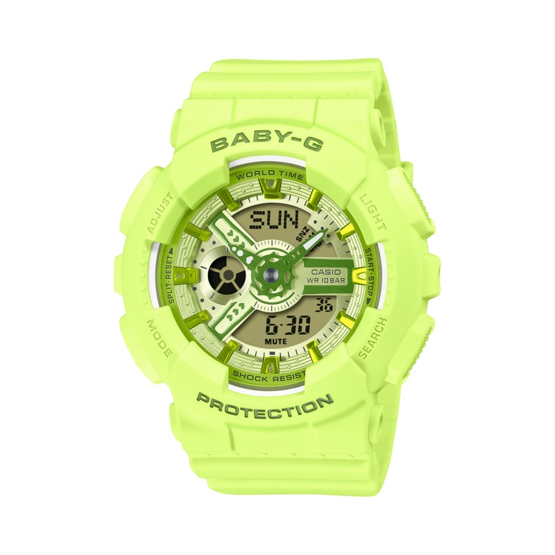 Baby-G Green Dial Green Resin Band Watch BA110YK-3A
