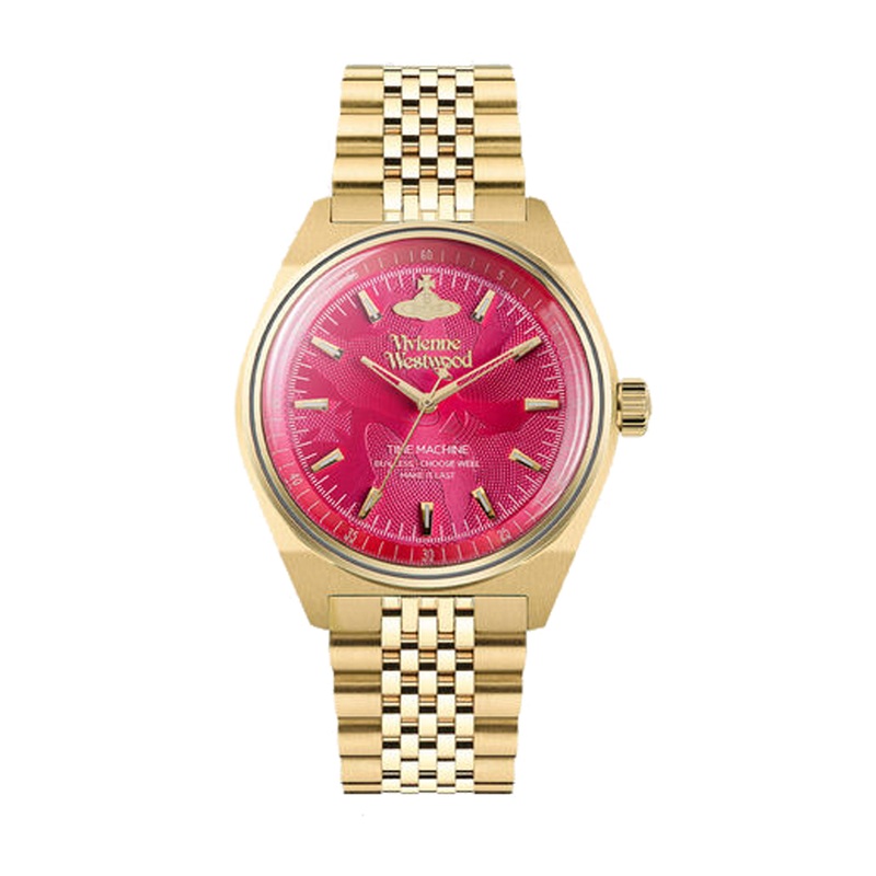 Vivienne Westwood Lady Sydenham 39mm Gold & Pink Watch