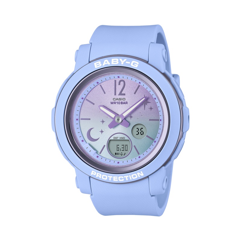 BABY-G DUO Moon and Stars Purple Resin Band Watch BGA290DS-2A