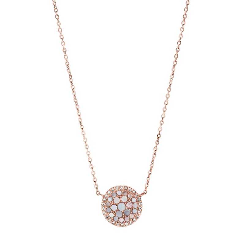 Fossil Pearl Disc Two Tone Necklace JF01740791