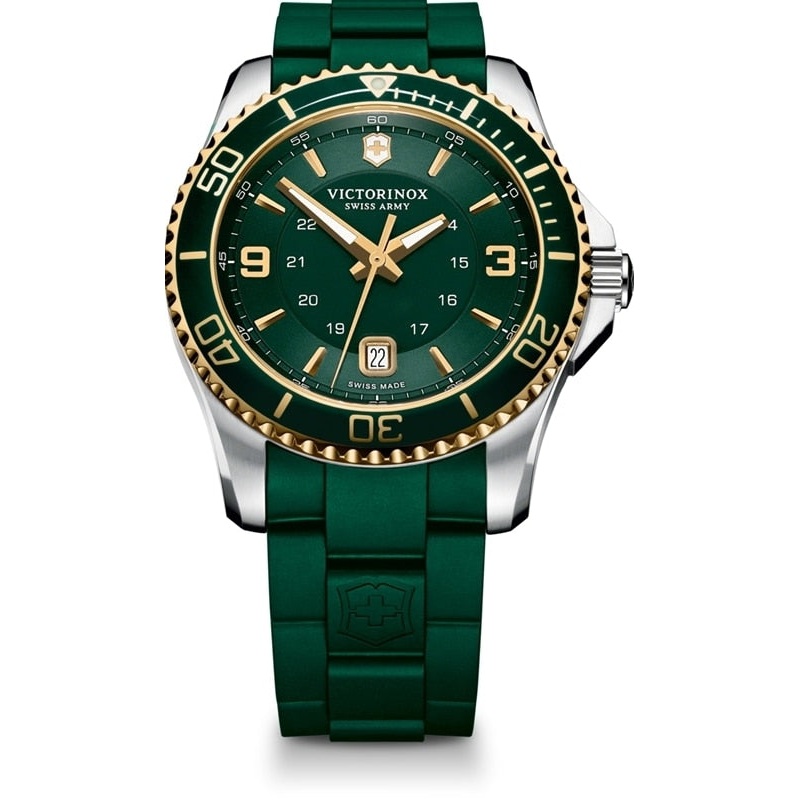 Victorinox Swiss Army Maverick Green Dial Green Rubber Mens Watch