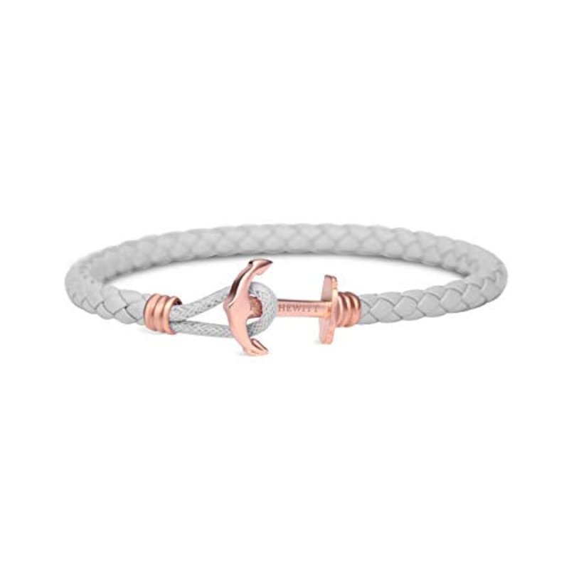 Paul Hewitt Phrep Lite Leather Rose Gold / Grey Bracelet – M