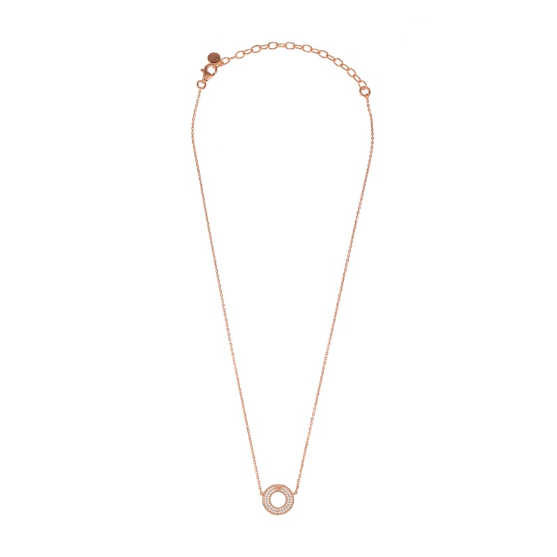 Armani Elegance Rose Gold Key Necklace with Cubic Zirconia EG3588221