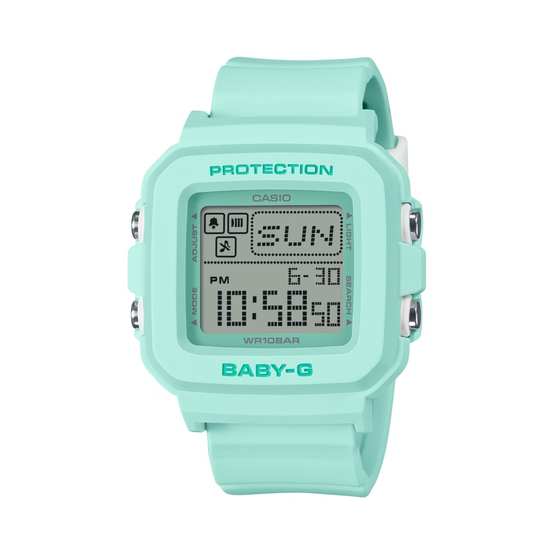 Baby-G Grey Dial Green Resin Band Watch BGD10-3D