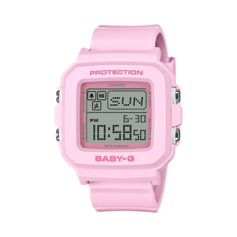 Baby-G Grey Dial Pink Resin Band Watch BGD10-4D