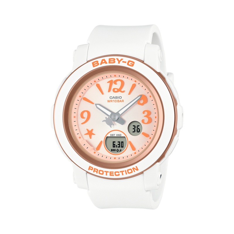 Baby-G Pink Dial White Resin Band Watch BGA290US-4A