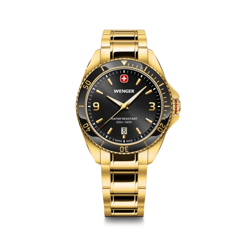 Wenger Executive 40mm Back Dial Gold Tone Stainless Steel 200M Men’s Watch 01.2031.107