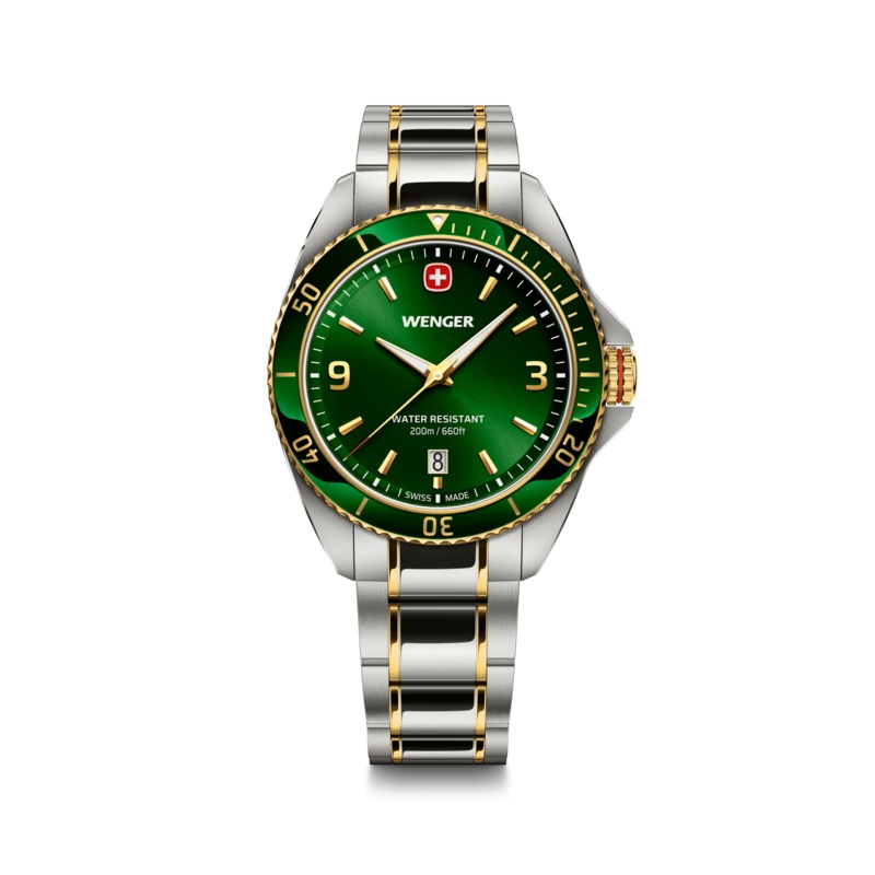Wenger Executive 40mm Green Dial Two Tone Stainless Steel 200M Men’s Watch 01.2031.105