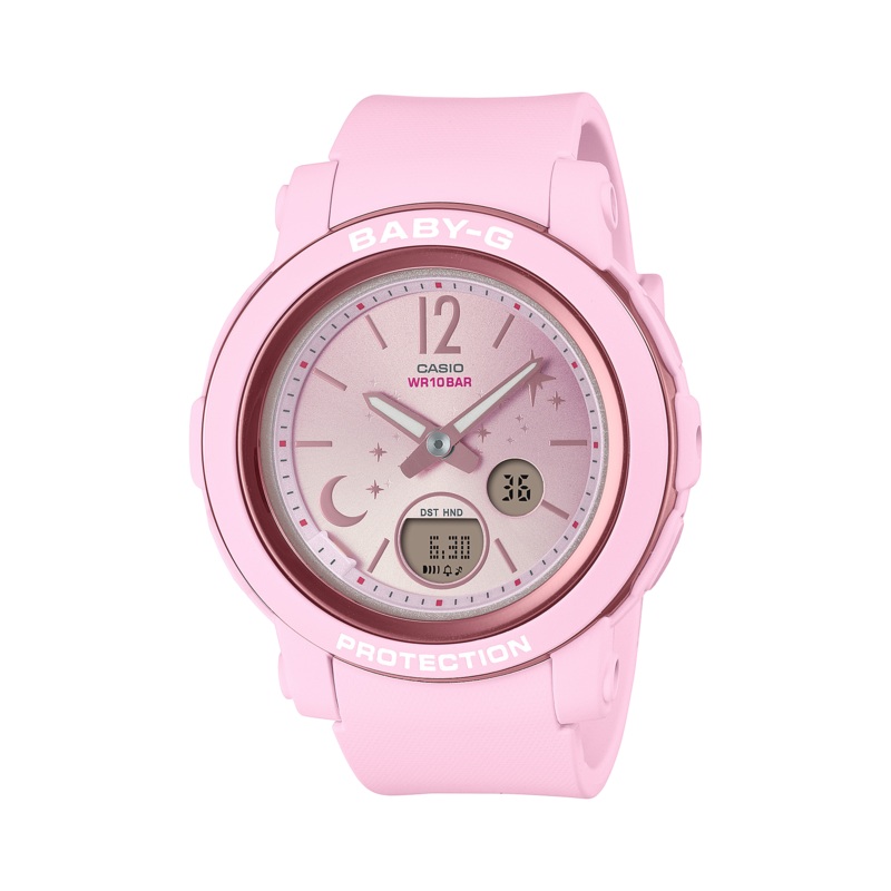 BABY-G DUO Moon and Stars Pink Resin Band Watch BGA290DS-4A