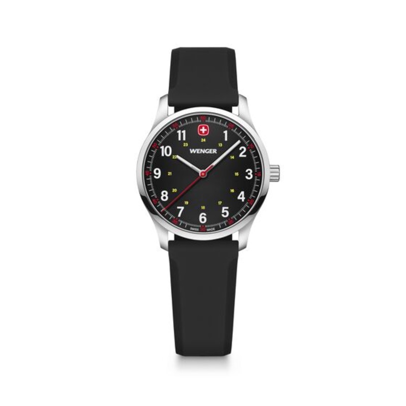 Wenger City Sport 34mm Black Dial Silicone Watch 01.1421.127