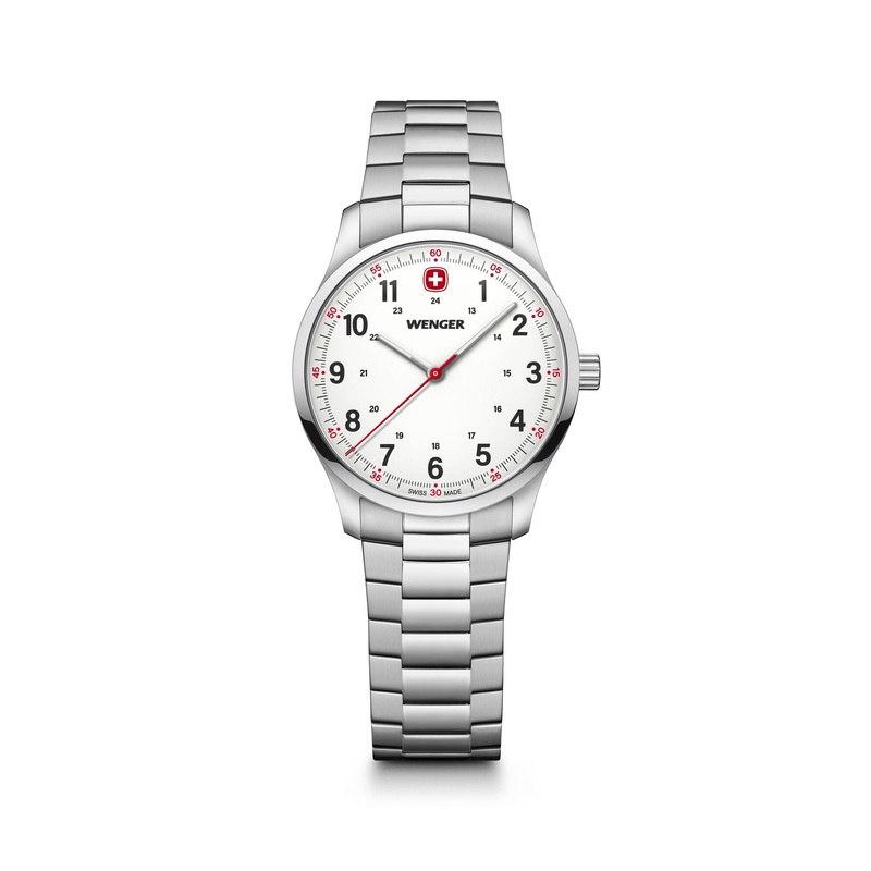 Wenger City Sport 34mm White Dial Stainless Steel Watch 01.1421.130