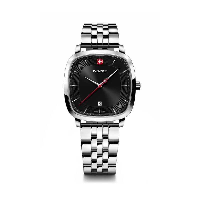 Wenger Vintage Classic 37mm Black Dial Stainless Steel Watch 01.1921.102
