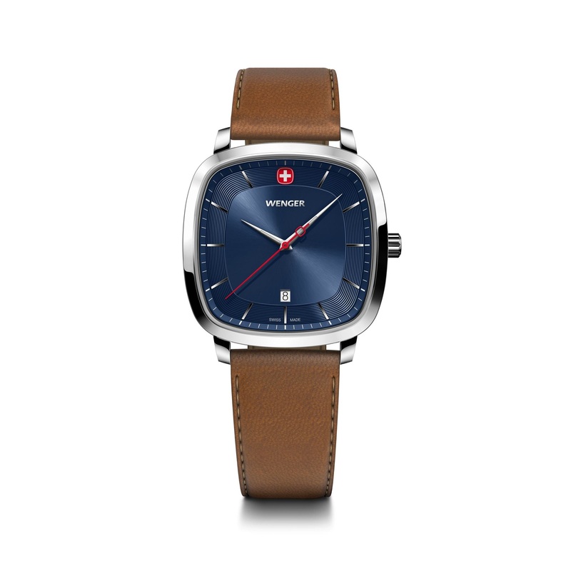 Wenger Vintage Classic 37mm Blue Dial Leather Strap Watch 01.1921.106