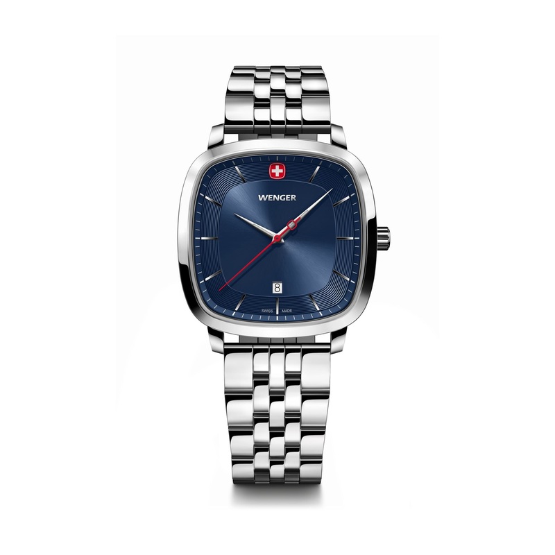 Wenger Vintage Classic 37mm Blue Dial Stainless Steel Watch 01.1921.103