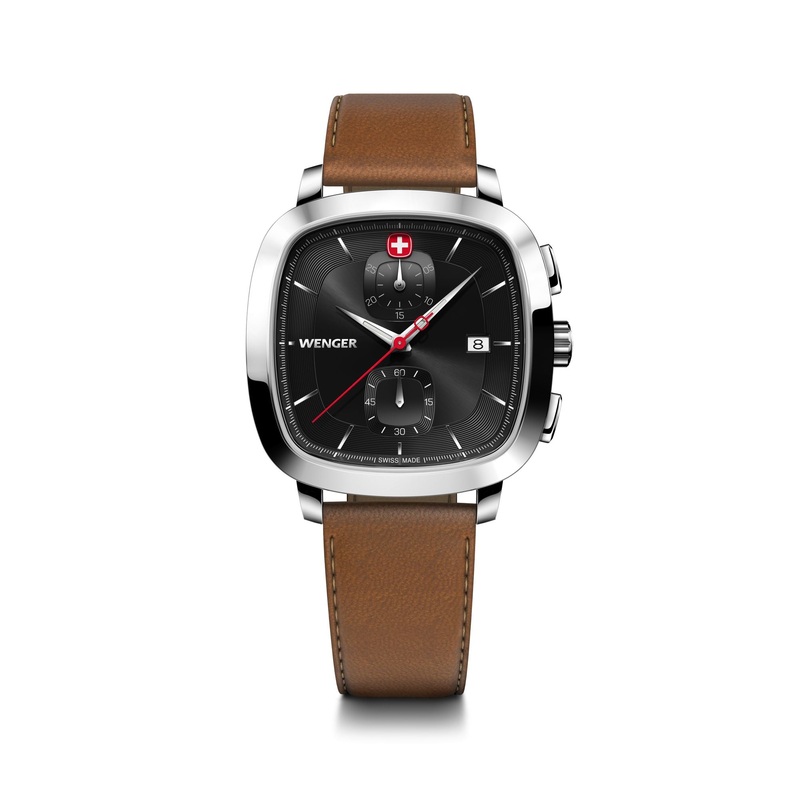 Wenger Vintage Classic Chrono 39.5mm Black Dial Leather Watch 01.1933.102