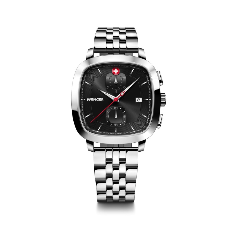Wenger Vintage Classic Chrono 39.5mm Black Dial Stainless Steel Watch 01.1933.101