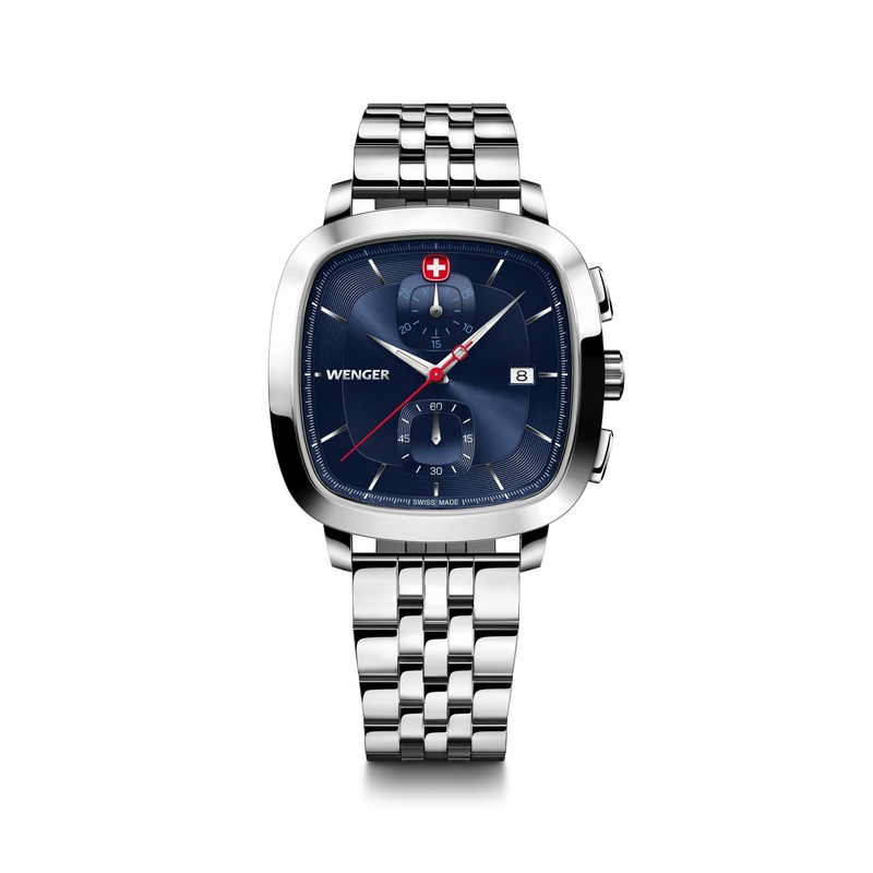 Wenger Vintage Classic Chrono 39.5mm Blue Dial Stainless Steel Watch 01.1933.103