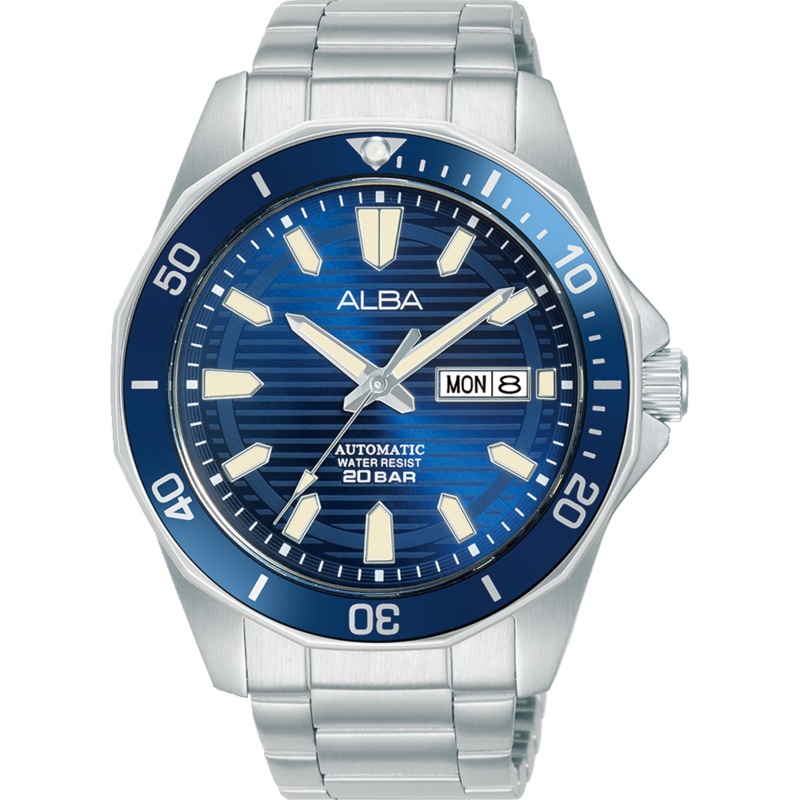 Alba Active Analogue Stainless Steel Blue Dial Watch AL4453X