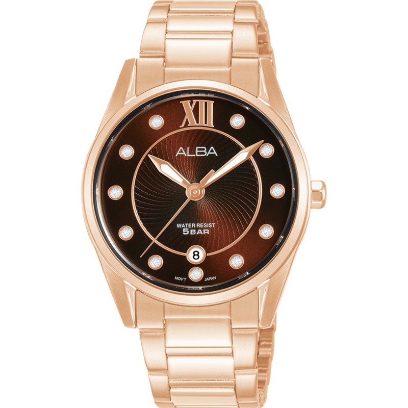 Alba Fashion Analogue Rose Gold Stainless Steel Watch AG8M58X