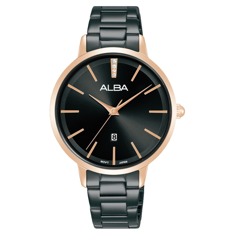 Alba Fashion Analogue Stainless Steel Black Dial Watch AH7CC4X