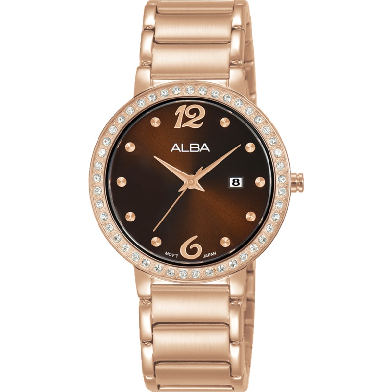 Alba Fashion Analogue Stainless Steel Brown Dial Watch AH7BJ8X
