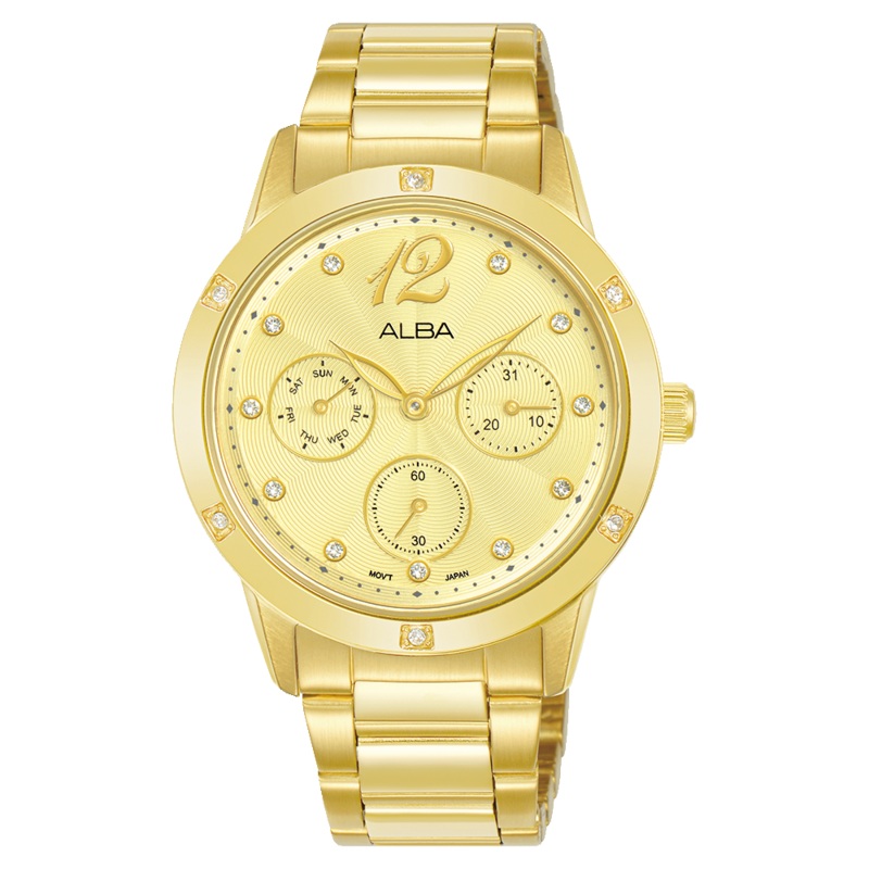 Alba Fashion Analogue Stainless Steel Gold Dial Watch AP6710X