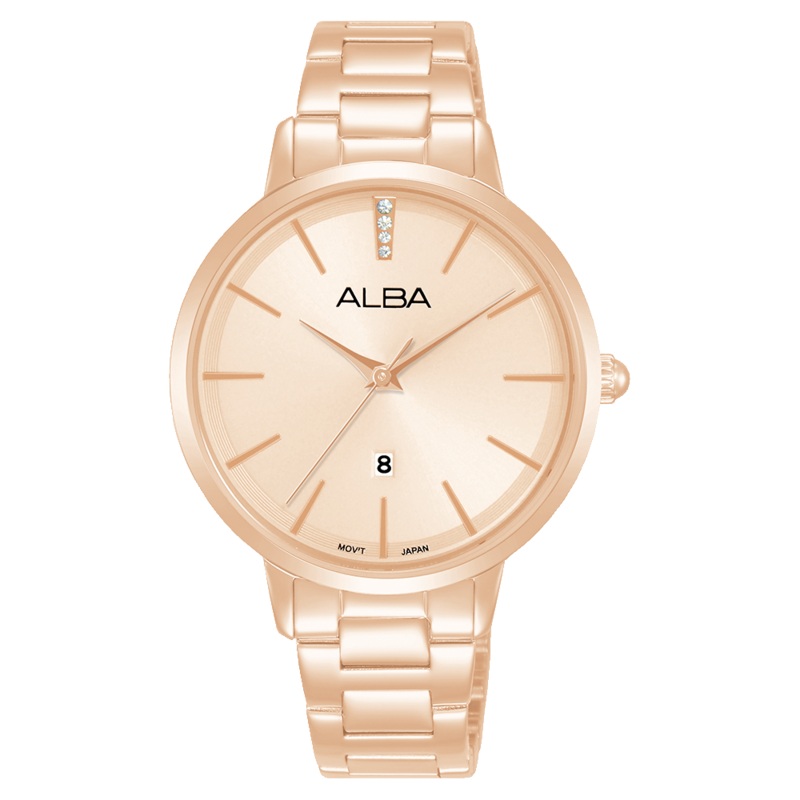 Alba Fashion Analogue Stainless Steel Rose Gold Dial Watch AH7CC6X