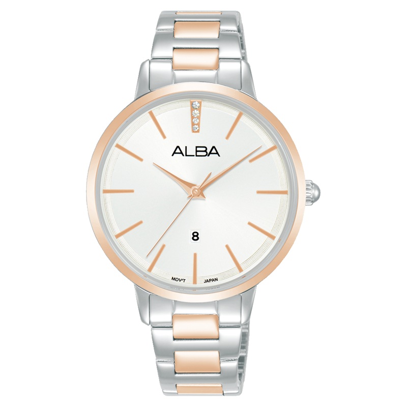 Alba Fashion Analogue Stainless Steel White Dial Watch AH7CD0X