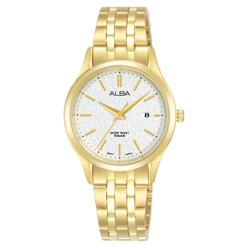 Alba Prestige Analogue Stainless Steel White Dial Watch AH7BR4X