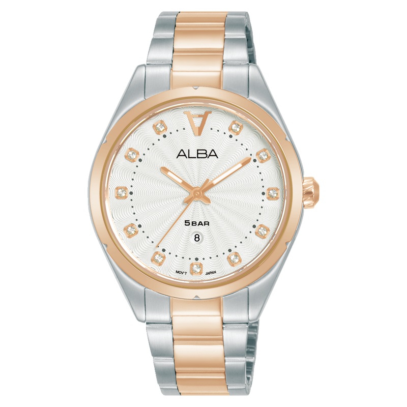 Alba Signa Analogue Stainless Steel White Dial Watch AH7BP6X