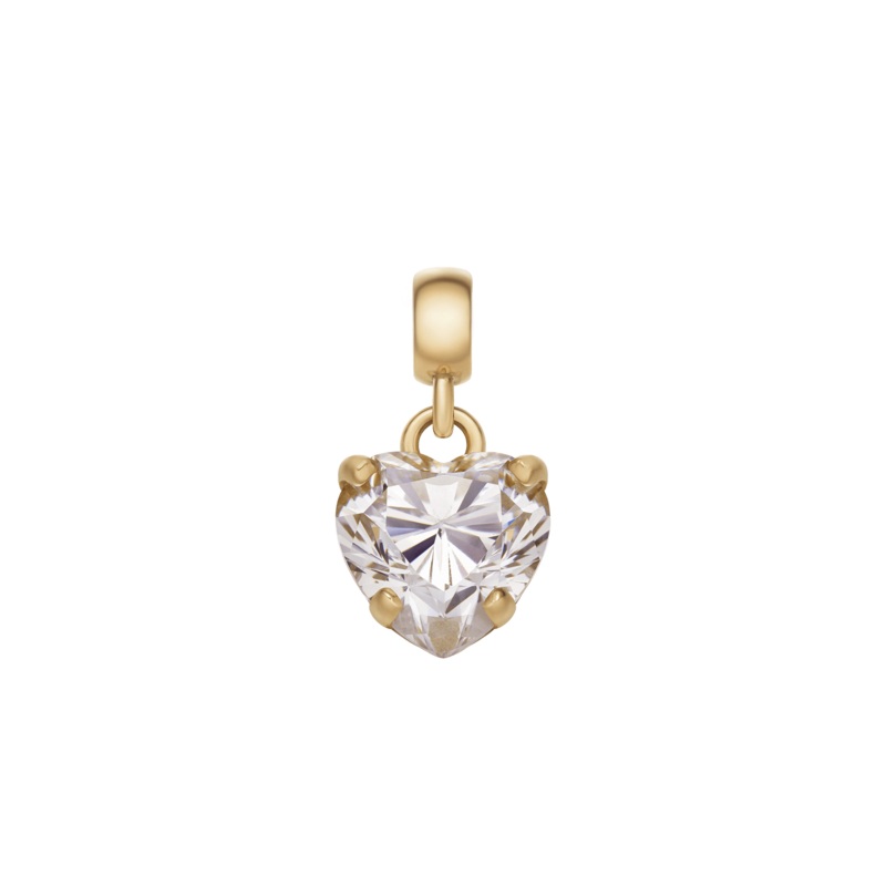 Daniel Wellington Heart White Crystal Charm Gold